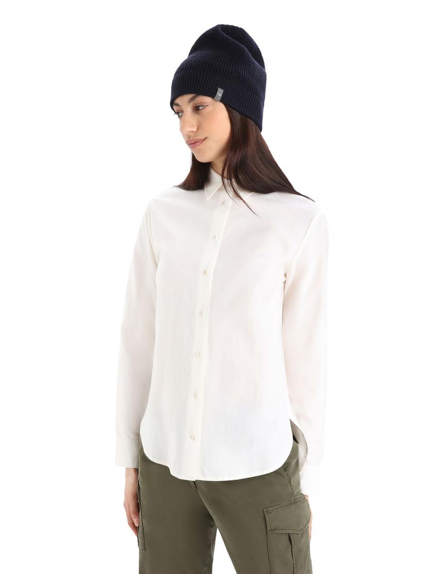 Long Sleeve Icebreaker Merino Berlin Shirt Femme Blanche | FR 1640FDNM